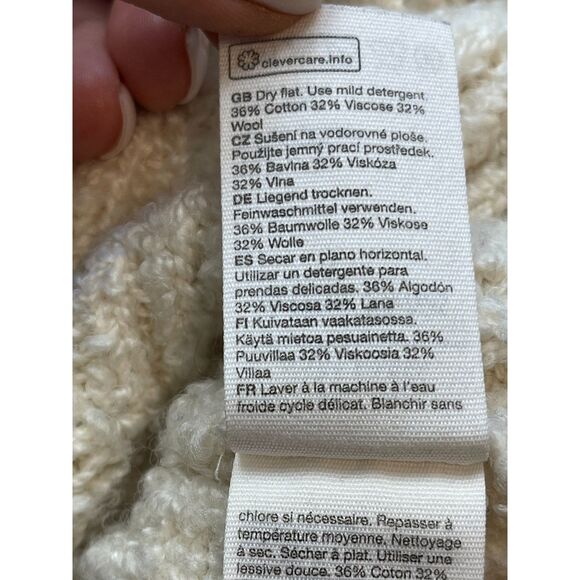 & Other Stories Paris Atelier Cream Bouclé Knit Cardigan - Size xs - Picture 4 of 4